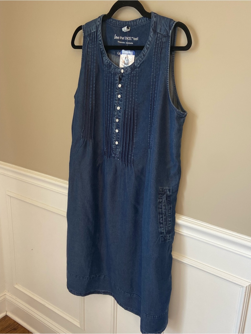 Coldwater Creek Sleeveless Shift Dress- Large- NWT- Lagenlook, Cottagecore